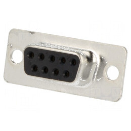 Conector D-Sub 9 pini mamă pe cablu - Mufă cu lipire, pini ştanţaţi | Electronic-mag.ro | Componente Electronice