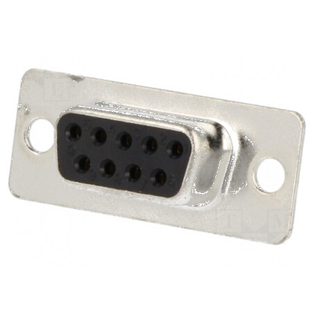 Conector D-Sub 9 pini mamă pe cablu - Mufă cu lipire, pini ştanţaţi | Electronic-mag.ro | Componente Electronice