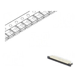 Conector FFC/FPC Orizontal 22 PIN ZIF SMT Cositorit cu Rezistență de 30mΩ | Electronic-mag.ro | Componente Electronice