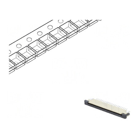 Conector FFC/FPC Orizontal 22 PIN ZIF SMT Cositorit cu Rezistență de 30mΩ | Electronic-mag.ro | Componente Electronice