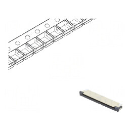 Conector FFC/FPC Orizontal 22 PIN ZIF SMT Cositorit cu Rezistență de 30mΩ | Electronic-mag.ro | Componente Electronice