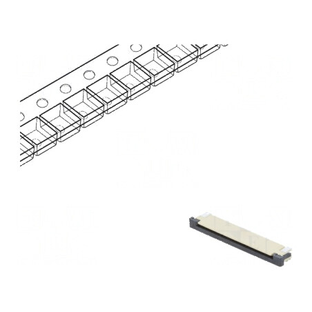 Conector FFC/FPC Orizontal 22 PIN ZIF SMT Cositorit cu Rezistență de 30mΩ | Electronic-mag.ro | Componente Electronice