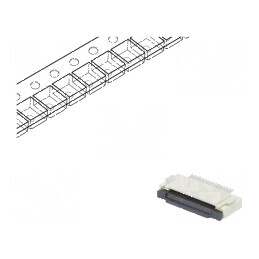 Conector FFC/FPC Orizontal 16 PIN ZIF SMT 500mA Cositorit - Componente Electronice | Electronic-mag.ro | Componente Electronice