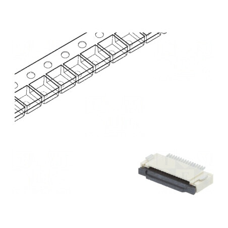 Conector FFC/FPC Orizontal 16 PIN ZIF SMT 500mA Cositorit - Componente Electronice | Electronic-mag.ro | Componente Electronice