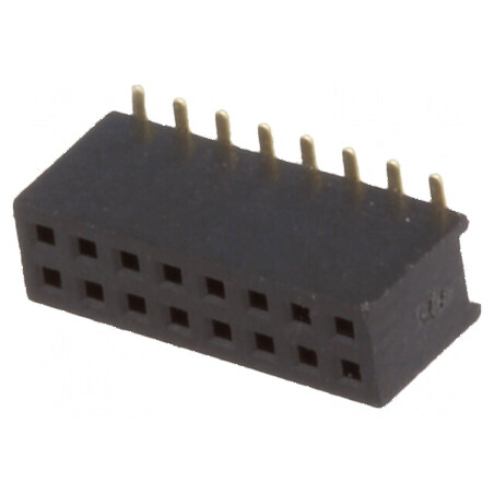 Conector şiruri pini soclu mamă, 16 pini, 1,27mm, SMT 2x8, pentru aplicații electronice | Electronic-mag.ro | Componente Electronice