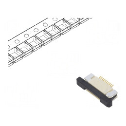 Conector FFC/FPC ZIF SMT 10 PIN F32Q pentru contacte superioare, 50V | Electronic-mag.ro | Componente Electronice