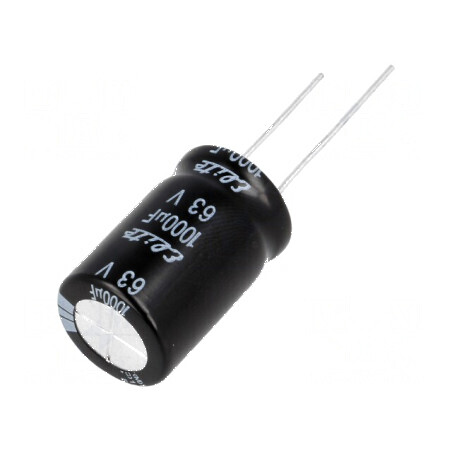 Condensator Electrolitic THT 1000uF 63VDC, Ø16x25mm, Toleranță ±20% | Electronic-mag.ro | Componente Electronice