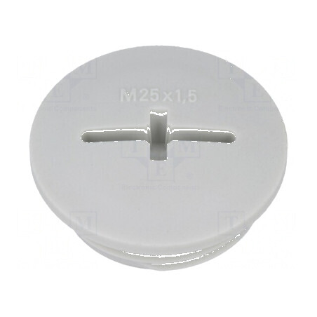 Capac de protecție M25 1,5 IP54 din poliamidă gri deschis, 8mm - soluție durabilă pentru conexiuni electrice | Electronic-mag.ro | Componente Electronice