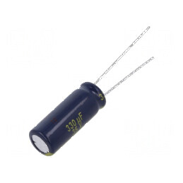 Condensator Electrolitic Low ESR THT 330uF 35VDC Ø8x20mm - Componentă Electronică de Înaltă Performanță | Electronic-mag.ro | Componente Electronice