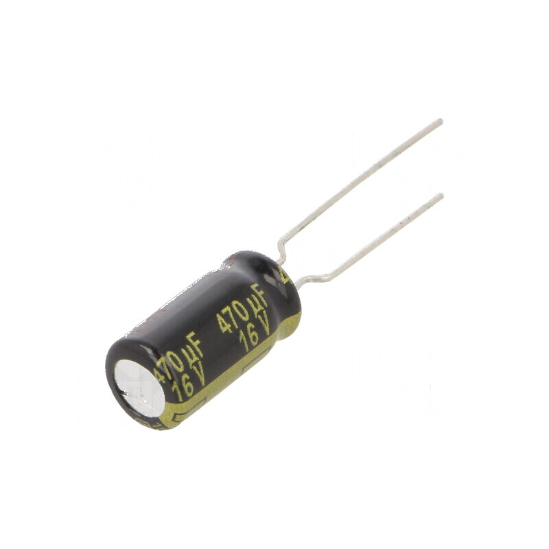 Condensator Electrolitic THT 470uF 16VDC Ø8x15mm, Raster 5mm - Componentă Electronică de Calitate | Electronic-mag.ro | Componente Electronice