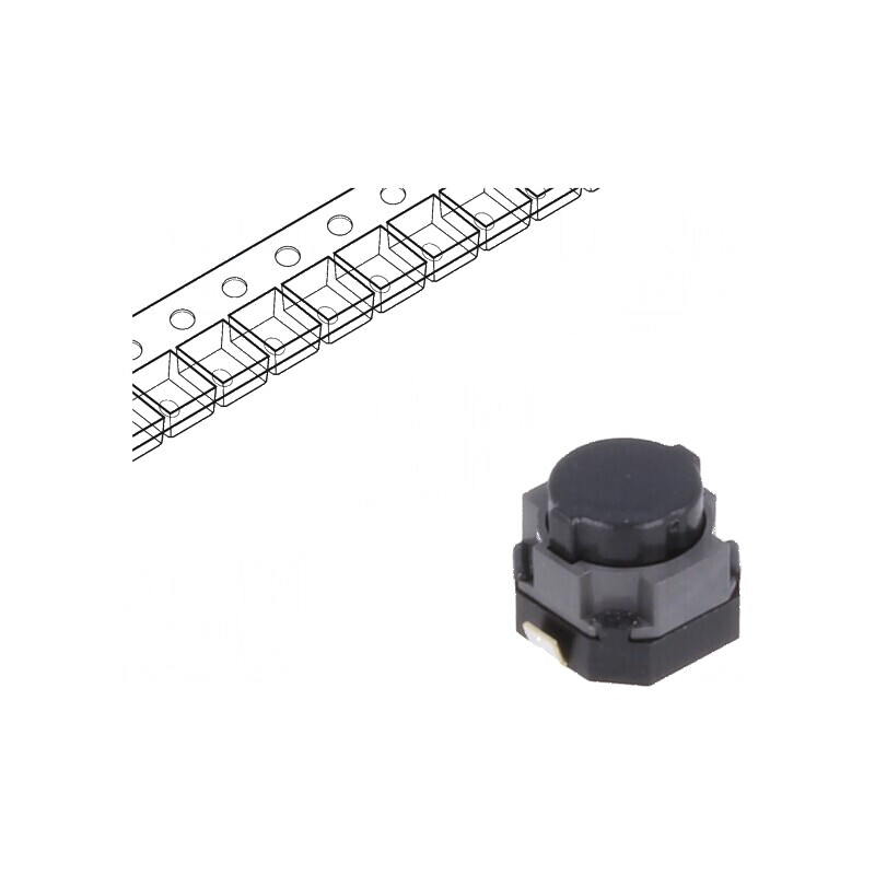 Microîntrerupător TACT SPST Poz: 2 0,05A/12VDC SMT - Comutator Compact Fără 3N | Electronic-mag.ro | Componente Electronice