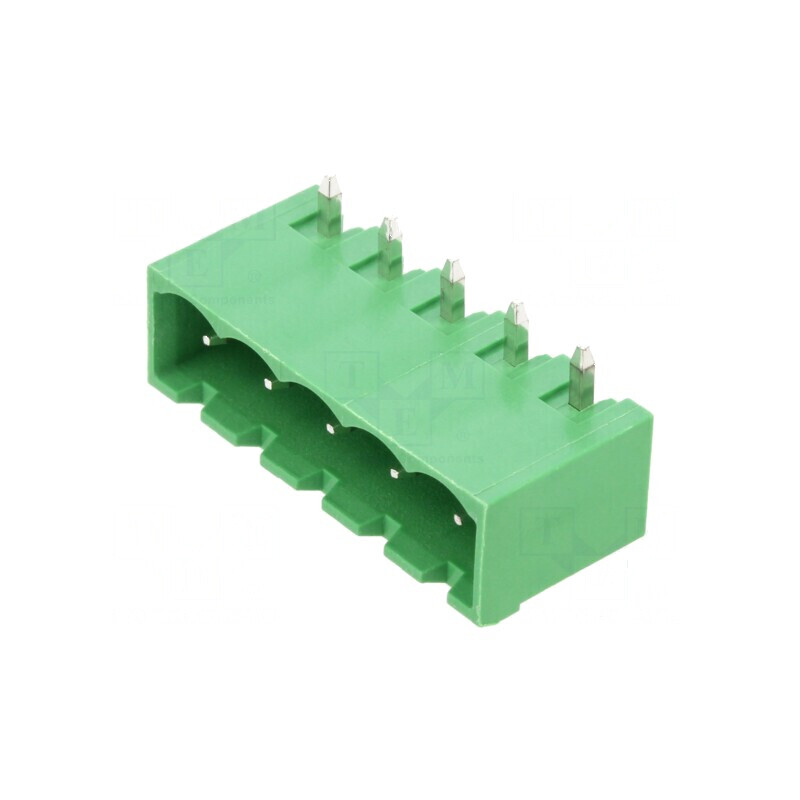 Regletă de conexiuni deconectabilă 5mm cu 5 piste, unghi 90° pentru aplicații electrice | Electronic-mag.ro | Componente Electronice