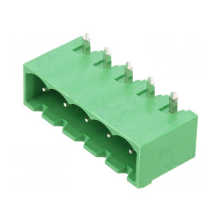 Regletă de conexiuni deconectabilă 5mm cu 5 piste, unghi 90° pentru aplicații electrice | Electronic-mag.ro | Componente Electronice