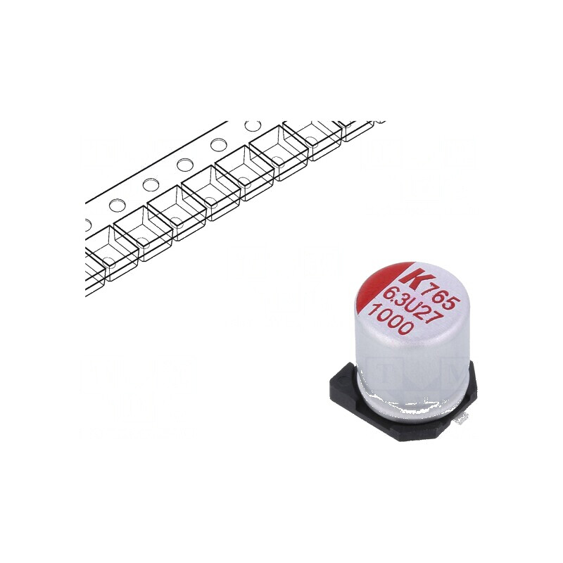Condensator Polimeric Low ESR 1000uF 6.3VDC SMD - ESR 12mΩ | Electronic-mag.ro | Componente Electronice