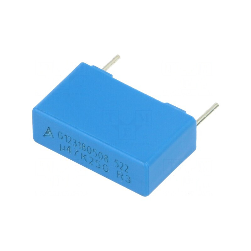 Condensator poliester 470nF 160VAC 250VDC 15mm ±10% THT - Componentă Electronică de Calitate Superioară | Electronic-mag.ro | Componente Electronice