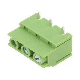 Regletă de conexiuni pentru PCB drept, 7,5mm, 3 piste, compatibilă cu plăci de circuit imprimat | Electronic-mag.ro | Componente Electronice