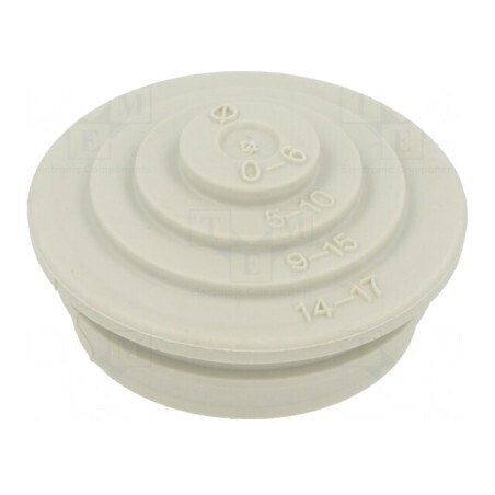 Manșon elastomer termoplastic TPE gri deschis pentru cablu Ø 0-17mm | Electronic-mag.ro | Componente Electronice
