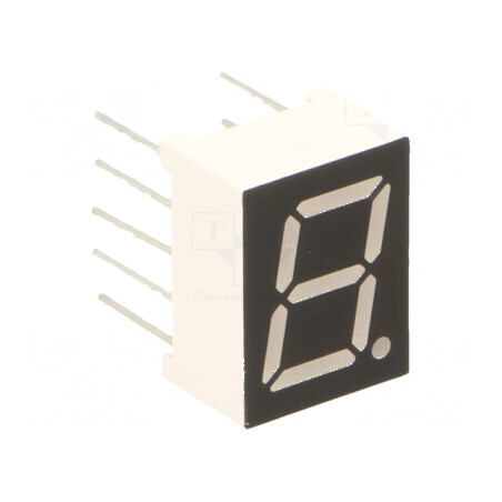 Afișaj LED cu 7 segmente 9,9mm, 0,39 Nr.car: 1, Roșie, 100mcd - Display Numeric Profesional | Electronic-mag.ro | Componente Electronice