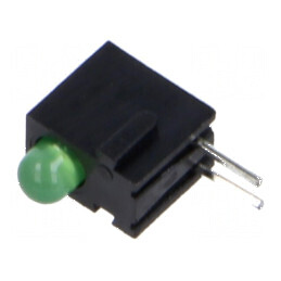LED 3mm Verde 20mA cu Lentilă Difuză 45° - Carcasă Inclusă | Electronic-mag.ro | Componente Electronice