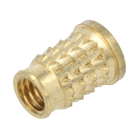 Adaos filetat din alamă M5 BN 37901 - Lungime 10,1 mm pentru plastic | Electronic-mag.ro | Componente Electronice