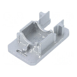Obturator pentru profil LED argintiu, 2 bucăți, din ABS cu canal de pană | Electronic-mag.ro | Componente Electronice