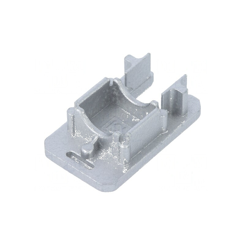 Obturator pentru profil LED argintiu, 2 bucăți, din ABS cu canal de pană | Electronic-mag.ro | Componente Electronice