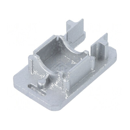 Obturator pentru profil LED argintiu, 2 bucăți, din ABS cu canal de pană | Electronic-mag.ro | Componente Electronice