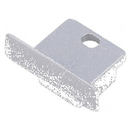 Obturator pentru profil LED argintie, set 2 bucăți, din ABS cu orificiu | Electronic-mag.ro | Componente Electronice