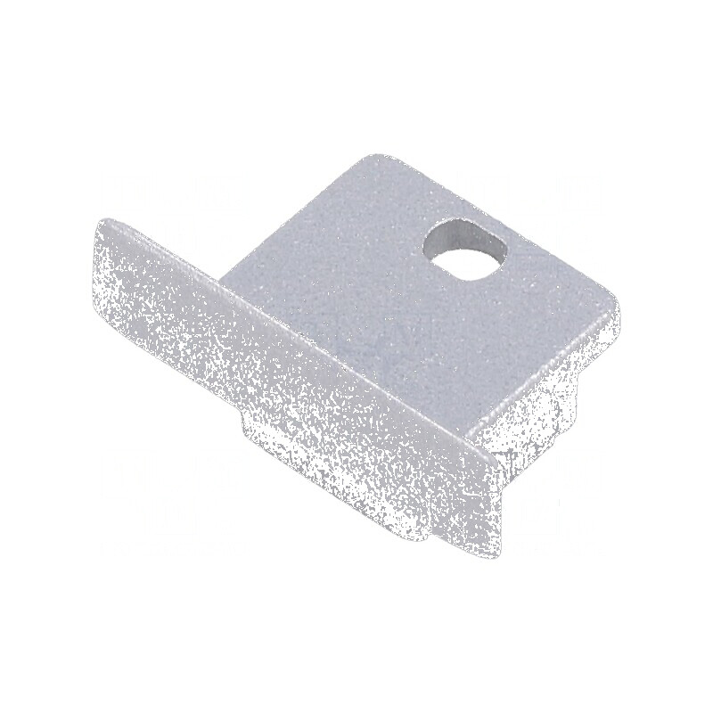 Obturator pentru profil LED argintie, set 2 bucăți, din ABS cu orificiu | Electronic-mag.ro | Componente Electronice