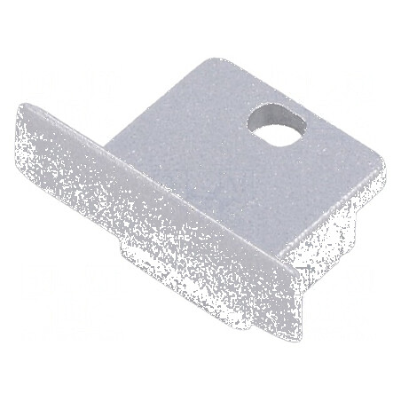 Obturator pentru profil LED argintie, set 2 bucăți, din ABS cu orificiu | Electronic-mag.ro | Componente Electronice