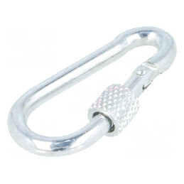 Carabină din oțel zincat pentru cabluri, Lungime 40mm, Diametru 4mm, cu Protecție | Electronic-mag.ro | Componente Electronice
