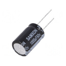 Condensator electrolitic THT 1mF 50VDC Ø16x25mm cu raster de 7,5mm | Electronic-mag.ro | Componente Electronice
