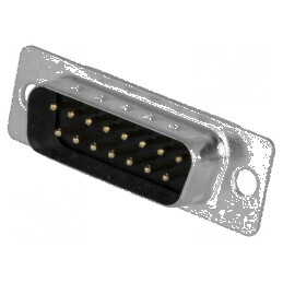 Mufă D-Sub 15 PIN Tată cu Cablu de Lipire, Placare Aurită | Electronic-mag.ro | Componente Electronice