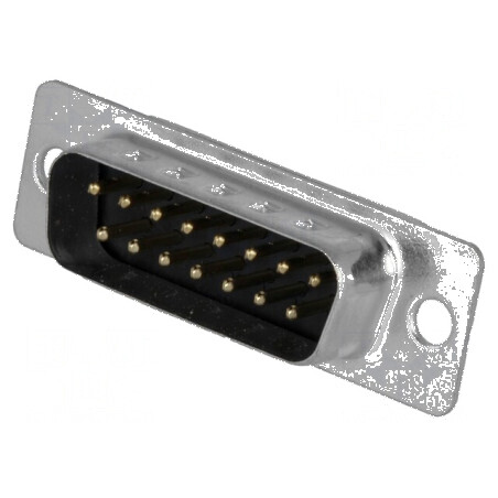 Mufă D-Sub 15 PIN Tată cu Cablu de Lipire, Placare Aurită | Electronic-mag.ro | Componente Electronice