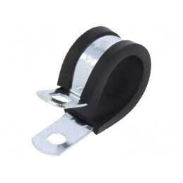 Clipsuri Øbuclă din oțel pentru montaj - Dimensiuni 20,6÷22,2mm, Lățime 13mm, ØOrificiu montaj 6,5mm | Electronic-mag.ro | Componente Electronice