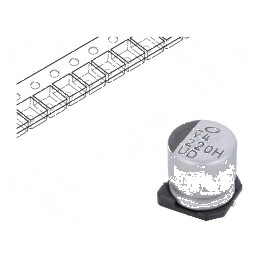 Condensator Electrolitic SMD 220µF 50V DC Ø10x10mm ±20% 5000h - Componentă Electronică de Înaltă Calitate | Electronic-mag.ro | Componente Electronice