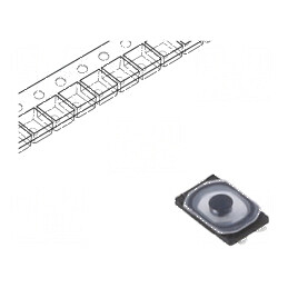 Microîntrerupător TACT SPST Pozitiv 2, 0,02A/15VDC SMD fără EVPBB - Comutator Compact pentru Circuit Electric | Electronic-mag.ro | Componente Electronice
