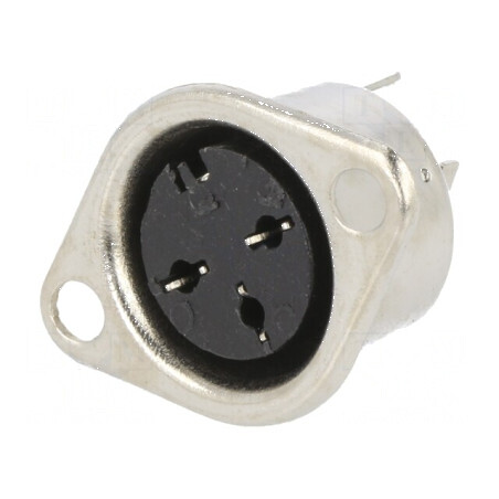 Conector DIN Soclu Mamă cu 3 PIN-uri, Dispunere 180°, Drept, pentru Lipire | Electronic-mag.ro | Componente Electronice