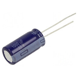 Condensator Electrolitic THT 1000µF 25VDC Ø10x20mm ±20% M - Componentă Electronică de Calitate | Electronic-mag.ro | Componente Electronice