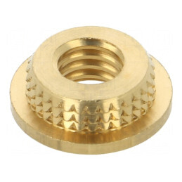 Adaos filetat din alamă M6 BN 37905, Lungime: 3mm, pentru plastic | Electronic-mag.ro | Componente Electronice