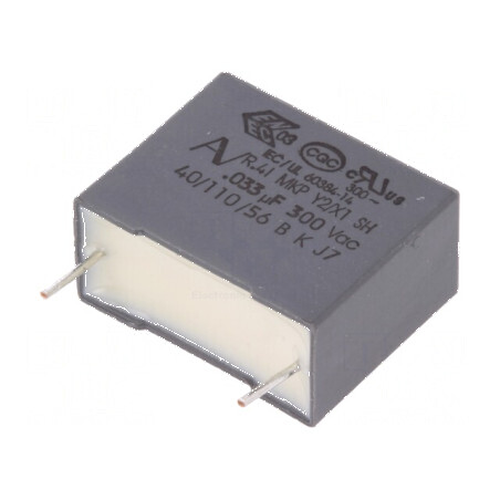 Condensator polipropilenă Y2 R41 33nF 18x7,5x13,5mm THT - Componentă electronică de calitate superioară | Electronic-mag.ro | Componente Electronice