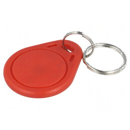 Breloc RFID ISO/IEC14443-3-A din plastic roșu, frecvență 13,56MHz, pentru acces securizat | Electronic-mag.ro | Componente Electronice