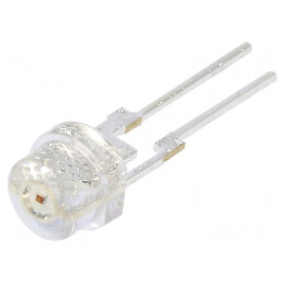 LED 4,8mm Roșie 8400-10000 mcd, 18-20 lm, Unghi de Emisie 140°, Raster 2,5mm THT | Electronic-mag.ro | Componente Electronice