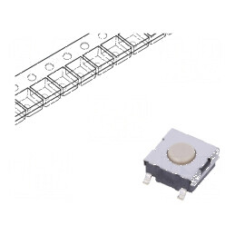 Microîntrerupător TACT SPST-NO 0,05A/24VDC SMT, Pozitie 2, Fără Contacte | Electronic-mag.ro | Componente Electronice