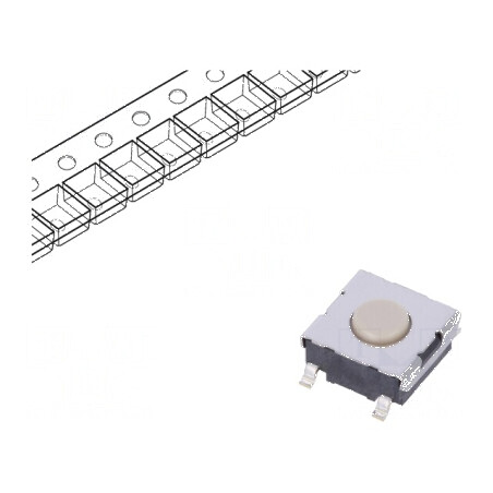 Microîntrerupător TACT SPST-NO 0,05A/24VDC SMT, Pozitie 2, Fără Contacte | Electronic-mag.ro | Componente Electronice