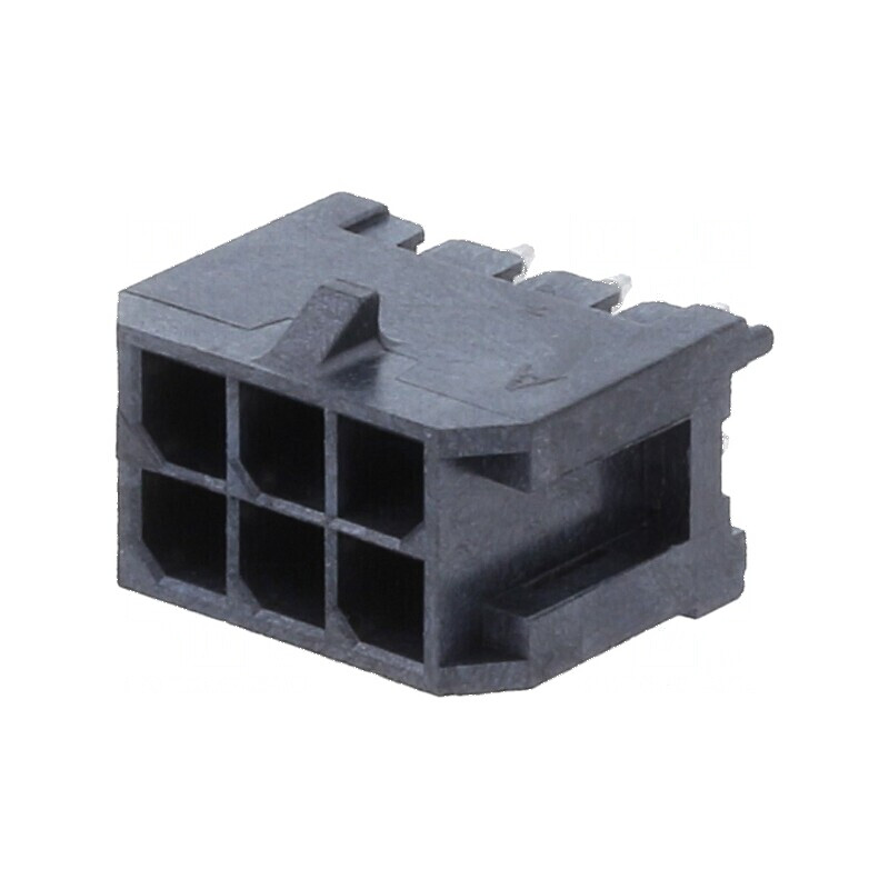 Conector Minitek® Pwr 3.0 3mm - Cablu la Placă Soclu Tată cu 6 PIN-uri | Electronic-mag.ro | Componente Electronice