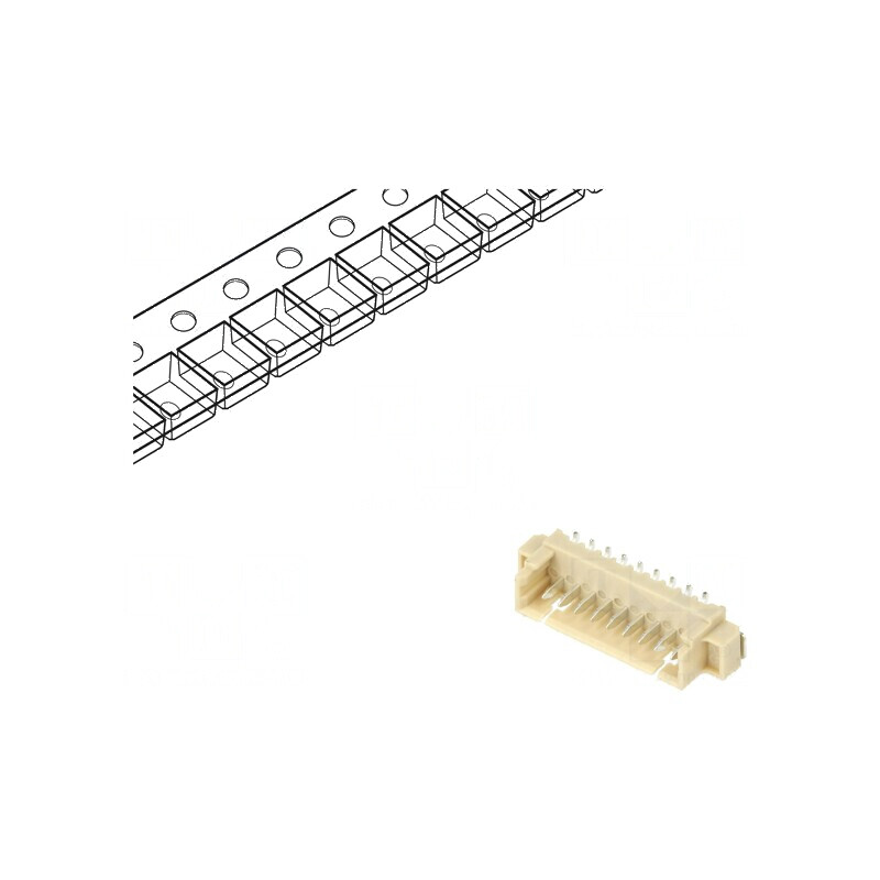 Conector cablu-placă soclu tată 1,25mm PIN 9 SMT 250V 1A - Componentă electronică profesională | Electronic-mag.ro | Componente Electronice
