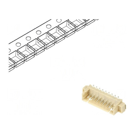 Conector cablu-placă soclu tată 1,25mm PIN 9 SMT 250V 1A - Componentă electronică profesională | Electronic-mag.ro | Componente Electronice