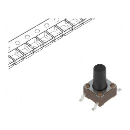 Microîntrerupător TACT SPST-NO 0,05A/24VDC SMT - Pozitia 2, Fără Contacte | Electronic-mag.ro | Componente Electronice