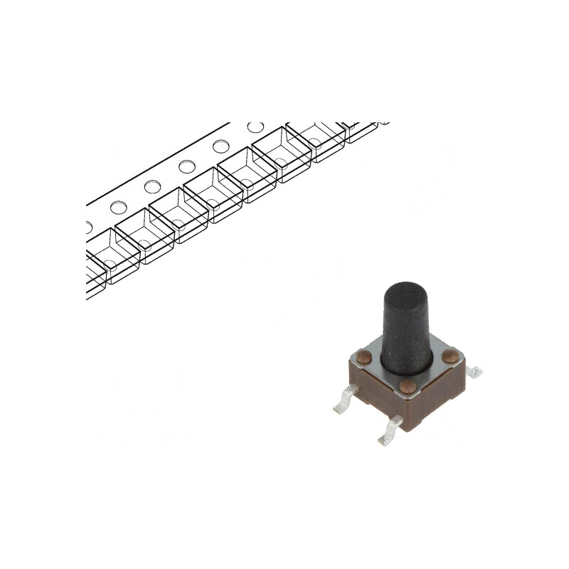 Microîntrerupător TACT SPST-NO 0,05A/24VDC SMT - Pozitia 2, Fără Contacte | Electronic-mag.ro | Componente Electronice